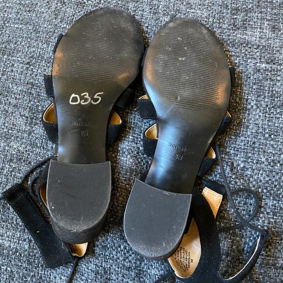 NINE WEST Black Suede Lace Up Gladiator Sandal - size 8M - Picture 5 of 5